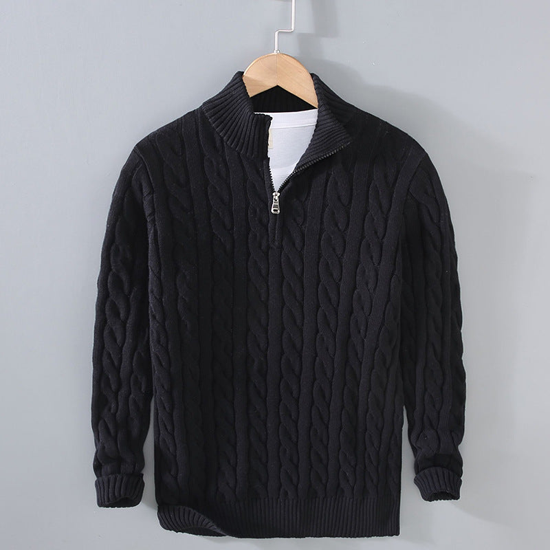 Men’s Quarter-Zip Mock Neck Sweater