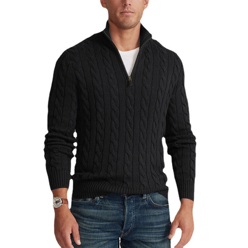 Men’s Quarter-Zip Mock Neck Sweater