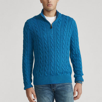Men’s Quarter-Zip Mock Neck Sweater