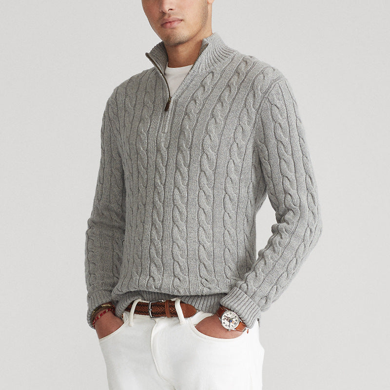 Men’s Quarter-Zip Mock Neck Sweater