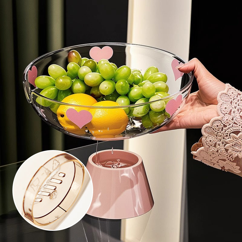 Durable transparent drain fruit bowl