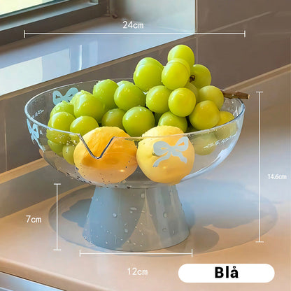 Durable transparent drain fruit bowl