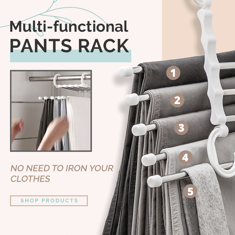 🔥Household Multifunctional Telescopic Folding Multi-layer Pants Storage Rack