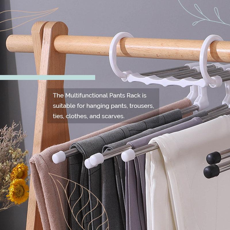 🔥Household Multifunctional Telescopic Folding Multi-layer Pants Storage Rack