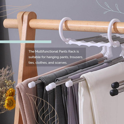 🔥Household Multifunctional Telescopic Folding Multi-layer Pants Storage Rack