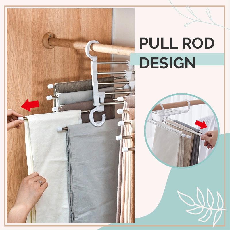 🔥Household Multifunctional Telescopic Folding Multi-layer Pants Storage Rack