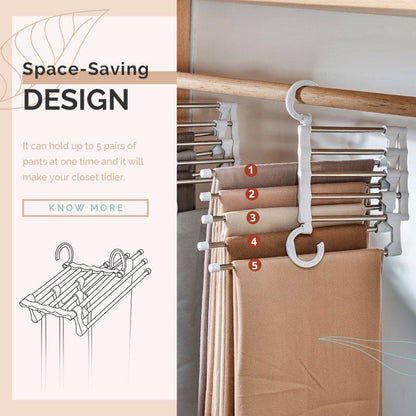 🔥Household Multifunctional Telescopic Folding Multi-layer Pants Storage Rack