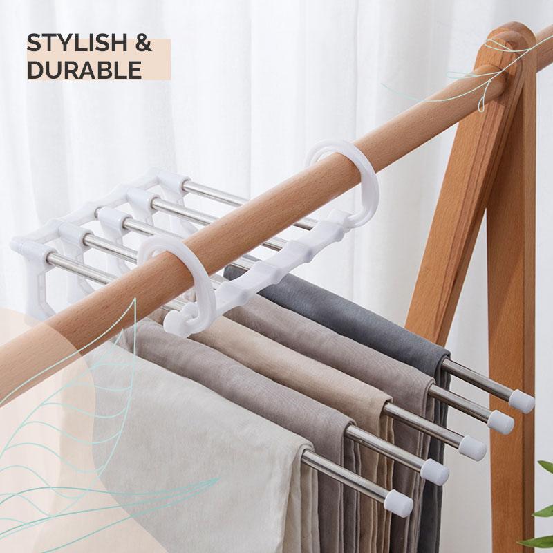 🔥Household Multifunctional Telescopic Folding Multi-layer Pants Storage Rack