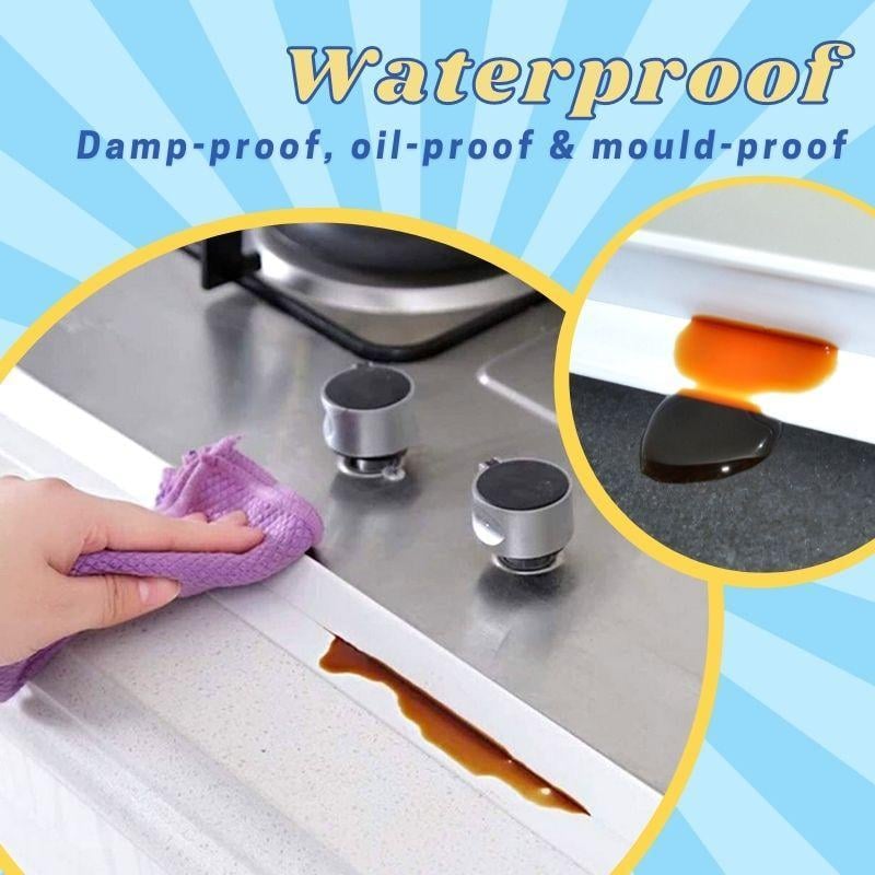 Bath Sealant Strip Self Adhesive 1/2/3 Rolls Caulk Tape White Waterproof Seal for Toilet Bathtub Shower Sink Wall Corner Kitchen with Sealing Tool 3.2m Length 38mm Width