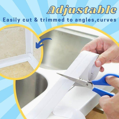Bath Sealant Strip Self Adhesive 1/2/3 Rolls Caulk Tape White Waterproof Seal for Toilet Bathtub Shower Sink Wall Corner Kitchen with Sealing Tool 3.2m Length 38mm Width