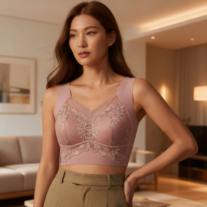 Lace Seamless Vest-Style Bra