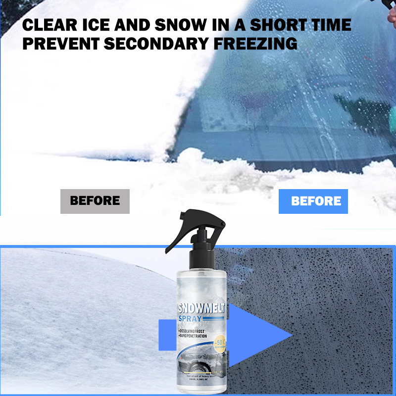 ❄️ WINDSHIELD DE-ICER SPRAY - Instant Ice Melting & Anti-Frost Protection, Safe for All Glass Surfaces, Quick Winter Solution 🔥
