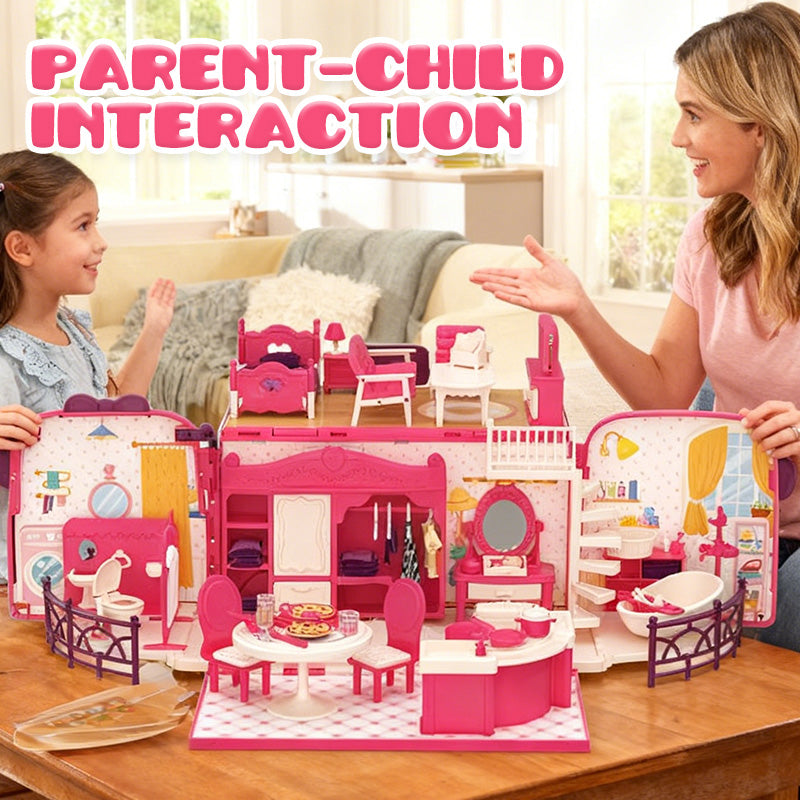 2-in-1 Portable Dollhouse Travel Bus