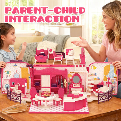 2-in-1 Portable Dollhouse Travel Bus