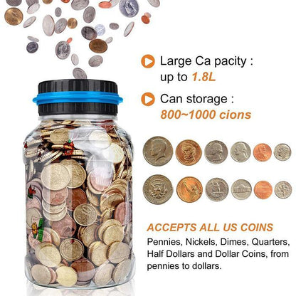 ⏰Watch Savings Grow – Digital Money Box with Auto Coin Counting & Target Setting