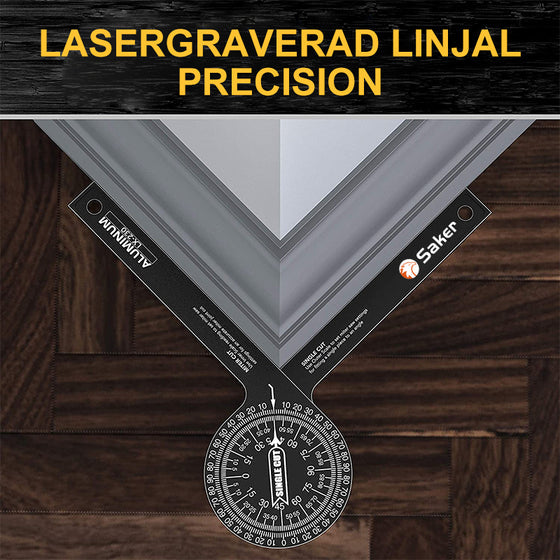 📐✨Precision Aluminum Protractor‑Miter Saw Angle Finder Gauge, 360 Degree Angle Measuring Tool, Anodized Aluminum Protractor for Woodworking, Carpentry & DIY Cutting Projects