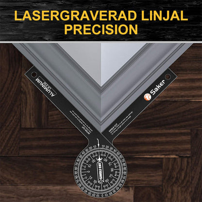 📐✨Precision Aluminum Protractor‑Miter Saw Angle Finder Gauge, 360 Degree Angle Measuring Tool, Anodized Aluminum Protractor for Woodworking, Carpentry & DIY Cutting Projects