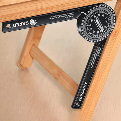 📐✨Precision Aluminum Protractor‑Miter Saw Angle Finder Gauge, 360 Degree Angle Measuring Tool, Anodized Aluminum Protractor for Woodworking, Carpentry & DIY Cutting Projects