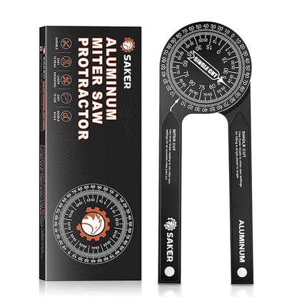 📐✨Precision Aluminum Protractor‑Miter Saw Angle Finder Gauge, 360 Degree Angle Measuring Tool, Anodized Aluminum Protractor for Woodworking, Carpentry & DIY Cutting Projects