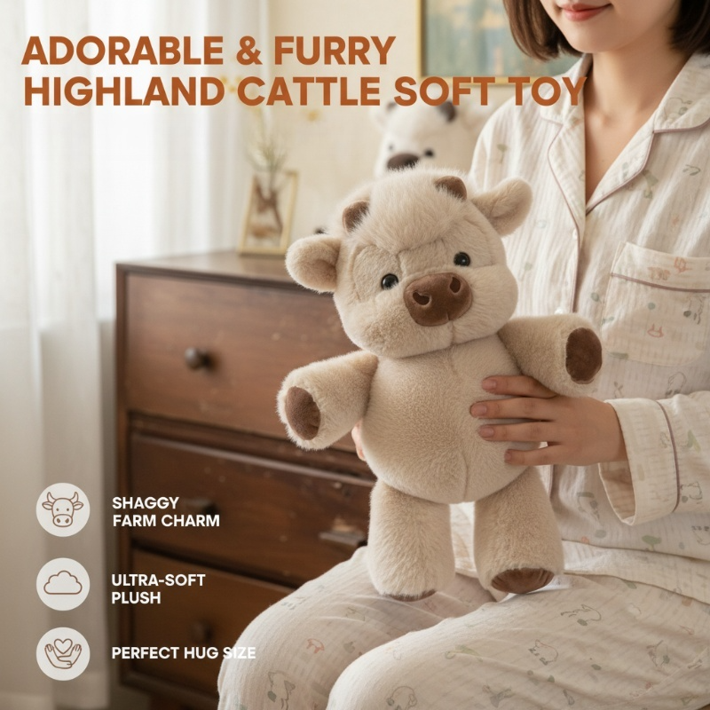 Adorable & Furry Highland Cattle Soft Toy