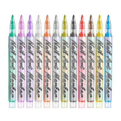 💫✨Unleash Your Creativity with 12 Fine-Tip Nail Art Pens | Create salon-quality, water-based designs effortlessly. DIY like a pro!