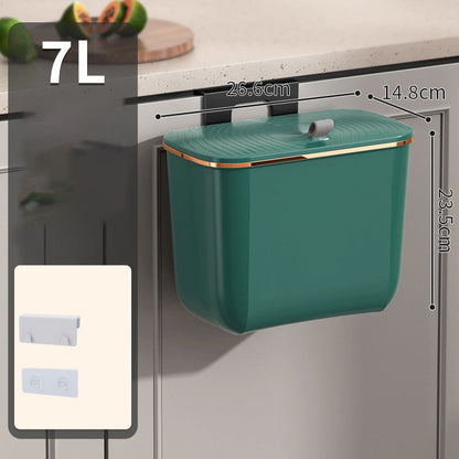 Hanging Kitchen Bin with Lid – No Smell, Space-Saving Rubbish Bin for Cabinet/Wall Use