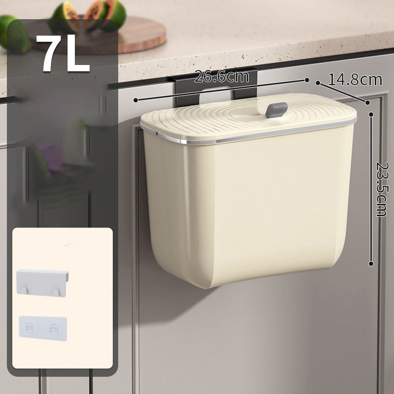 Hanging Kitchen Bin with Lid – No Smell, Space-Saving Rubbish Bin for Cabinet/Wall Use