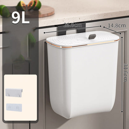 Hanging Kitchen Bin with Lid – No Smell, Space-Saving Rubbish Bin for Cabinet/Wall Use