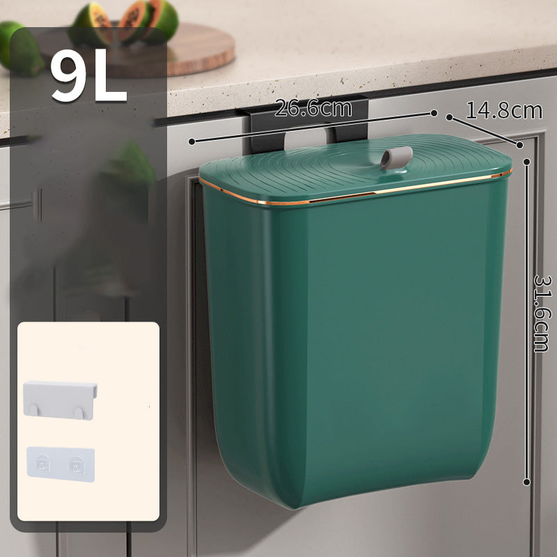 Hanging Kitchen Bin with Lid – No Smell, Space-Saving Rubbish Bin for Cabinet/Wall Use