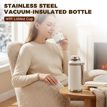 💥Stainless Steel Vacuum Insulated Bottle with Lidded Cup