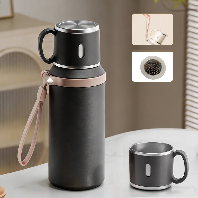 💥Stainless Steel Vacuum Insulated Bottle with Lidded Cup