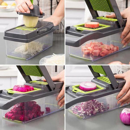 ✨Multifunction vegetable slicer – stainless steel blades, easy to clean, multiple cooking modes