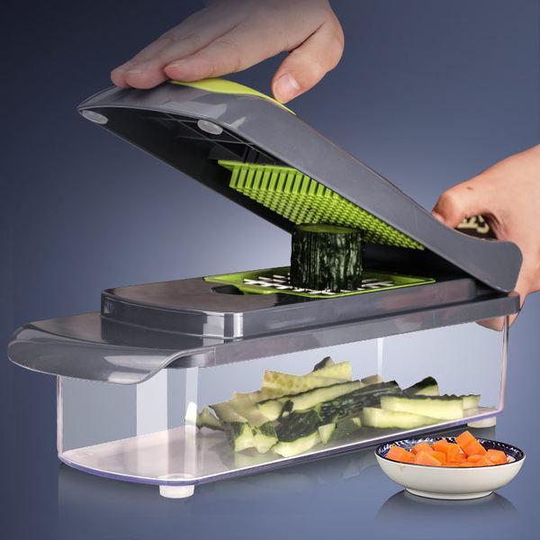 ✨Multifunction vegetable slicer – stainless steel blades, easy to clean, multiple cooking modes