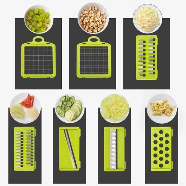 ✨Multifunction vegetable slicer – stainless steel blades, easy to clean, multiple cooking modes