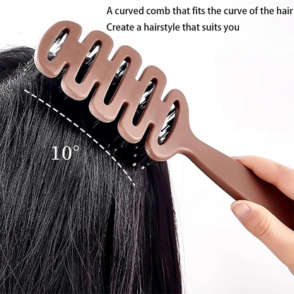 Boar Bristles Hair Brush with Curved Design