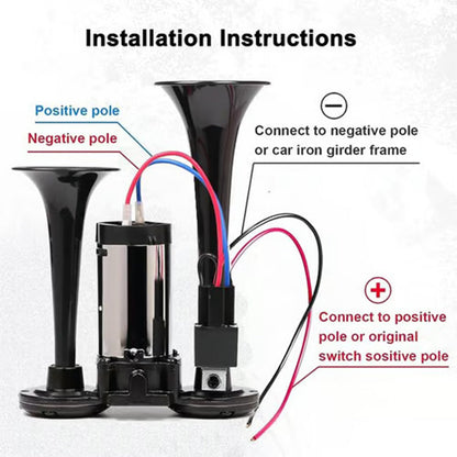 🔊Train Air Horn 120dB – Fits Trucks, Cars & Boats | 12V/24V, Waterproof & Tool-Free Install 🚛