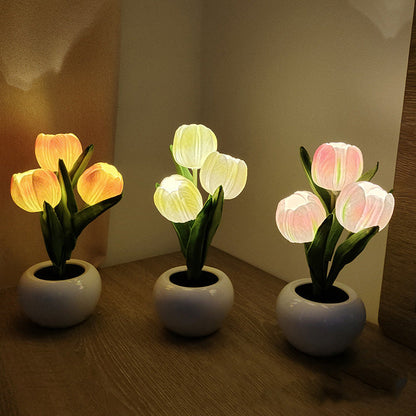🔥LED Tulip Night Light Flower Table Lamp🌷