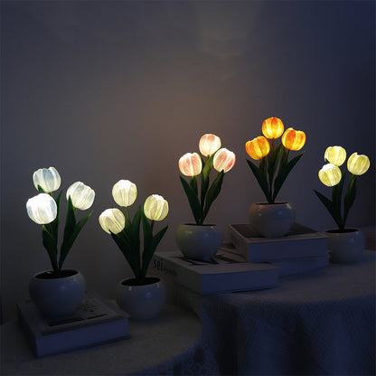 🔥LED Tulip Night Light Flower Table Lamp🌷