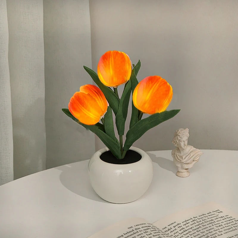 🔥LED Tulip Night Light Flower Table Lamp🌷