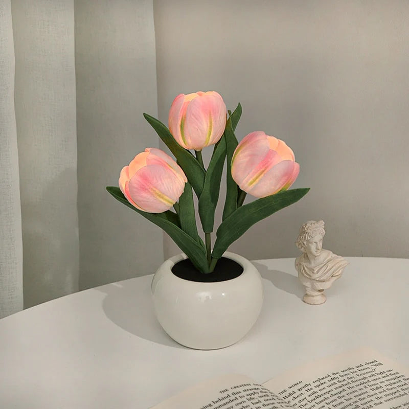 🔥LED Tulip Night Light Flower Table Lamp🌷