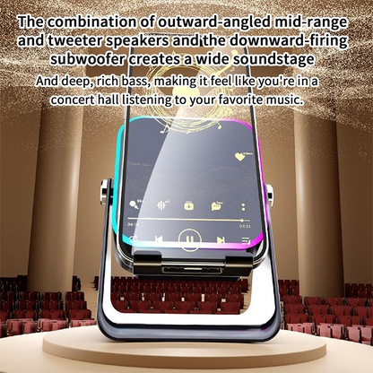 🔥5-in-1 wireless Bluetooth speaker with induction function and adjustable cell phone holder