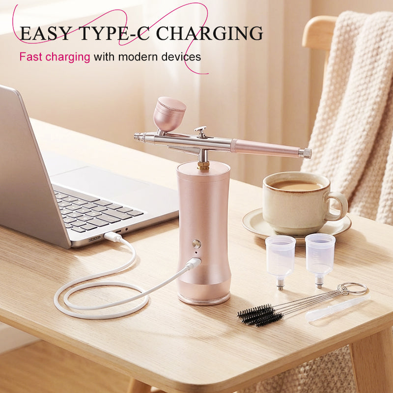 🎨Three pressure settings + wireless freedom! Professional-grade airbrush for makeup, nail art, and modeling—all in one device!