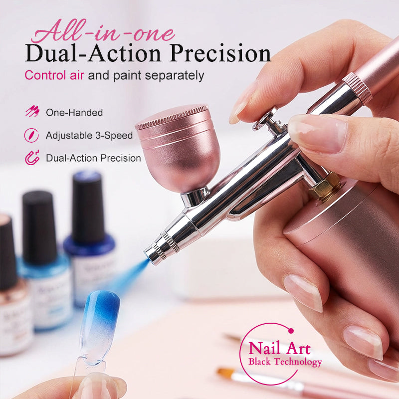 🎨Three pressure settings + wireless freedom! Professional-grade airbrush for makeup, nail art, and modeling—all in one device!