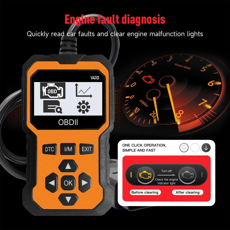 ⚡Plug it in and scan! Professional-grade OBD2 diagnostic tool.  Even beginners can easily maintain their vehicles.