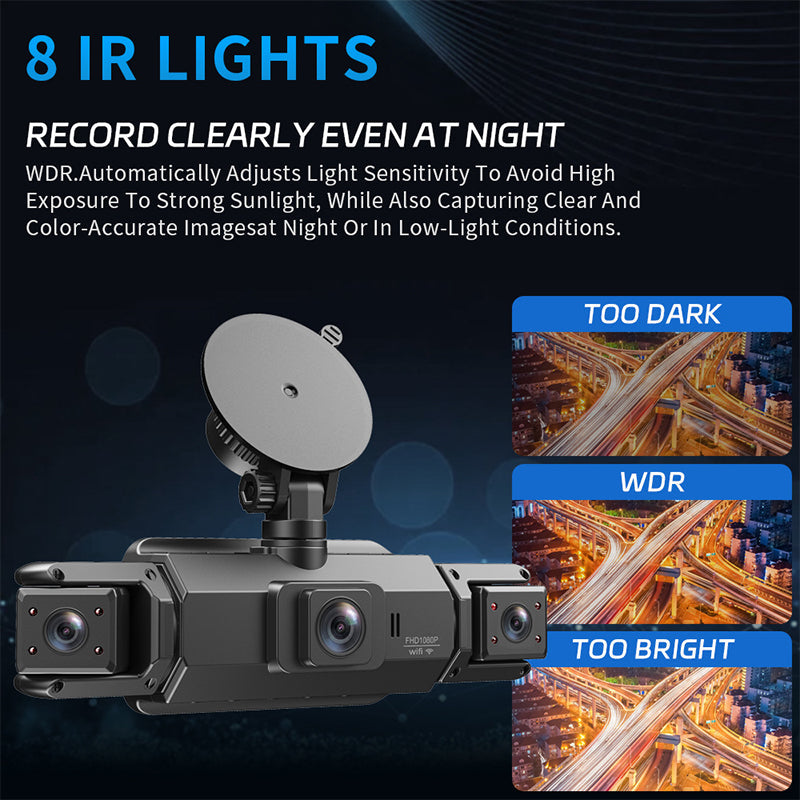 💥4-Channel HD Dash Cam with Night Vision