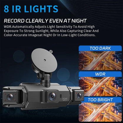 💥4-Channel HD Dash Cam with Night Vision