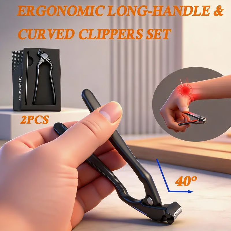 💅Stainless Steel Nail Clipper with Curved Precision Blades – Effortless for Thick Nails & Seniors! ✂️✨