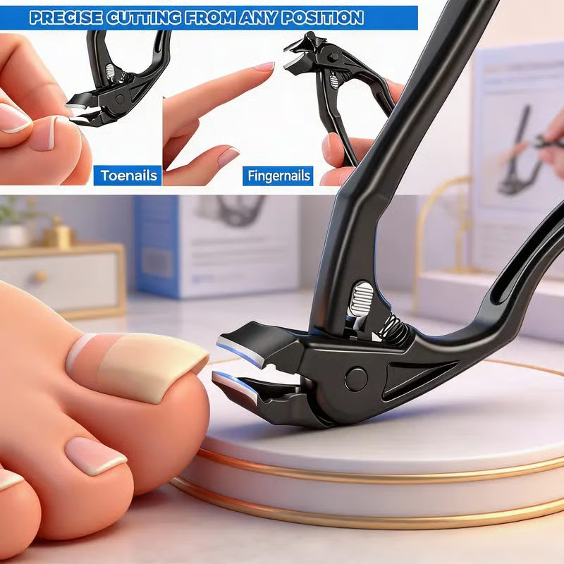 💅Stainless Steel Nail Clipper with Curved Precision Blades – Effortless for Thick Nails & Seniors! ✂️✨