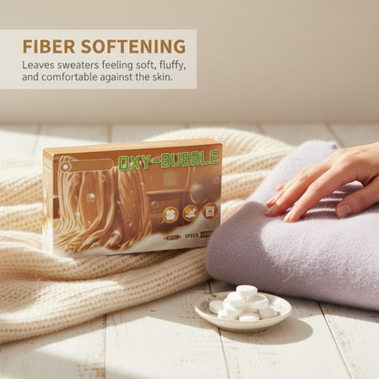 🧶 Sweater Revive Effervescent Tablets – Anti-Shrink, Restores Softness & Safe for Colors 🧺