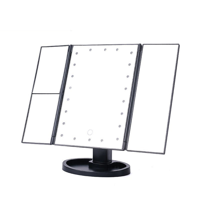 Tri-Fold Makeup Mirror with Lights